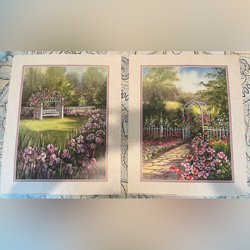 Garden Pathway and Bench Art Prints